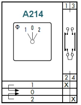 K&N bryter A214 1-0-2 2pol for LockR Rotary Swich