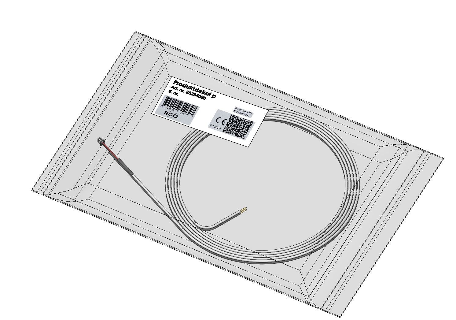 Strømkabel 5m til NoKey for ekstern strømforsyning